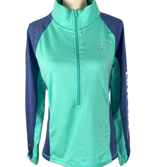 Pink Victorias Secret Ultimate 1/2 Zip Up Pullover Mint Green Womens Med Pocket - Picture 11 of 11